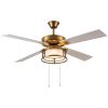 Lena Brass and Glass 52-Inch Ceiling Fan with Light – 52″ x 52″ x 12.5″/17.5″  |   Ceiling Fans Ceiling Fans Ceiling Fans