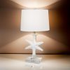 Lighting 28″ White Coastal Starfish Table Lamps With Crystal Base (Set of 2) 3-Way Switch  |   Lamp Sets Lamp Sets Lamp Sets