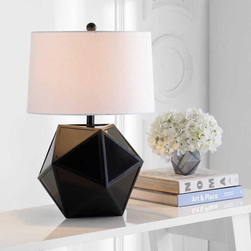 Lighting Brycin Modern Geometric 23-inch Table Lamp (Set of 2)  |   Lamp Sets Lamp Sets Black - Chrome