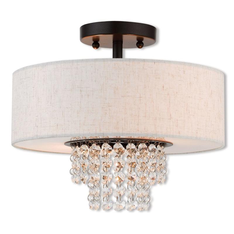 Lighting Carlisle 2 Light 13″ Wide Semi-Flush Drum Ceiling  |   Semi-Flush Mount Ceiling Lights Ceiling Lighting Semi-Flush Mount Ceiling Lights