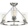 Lighting Debut Brushed Nickel 3-light Semi-flush Convertible Fixture  |   Semi-Flush Mount Ceiling Lights Ceiling Lighting Semi-Flush Mount Ceiling Lights