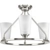 Lighting Debut Brushed Nickel 3-light Semi-flush Convertible Fixture  |   Semi-Flush Mount Ceiling Lights Ceiling Lighting Semi-Flush Mount Ceiling Lights