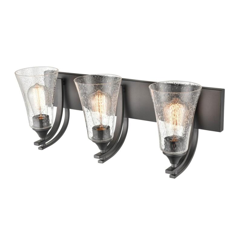 Lighting Natalie 3 Light Bathroom Vanity Fixture with Clear Seeded Glass Shades  |   Bathroom Lighting Bathroom Lighting Bathroom Lighting