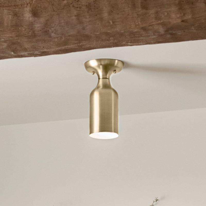 Lighting Sisu 9 in. 1-Light Champagne Bronze Semi-Flush Mount Light  |   Semi-Flush Mount Ceiling Lights Ceiling Lighting Champagne Bronze