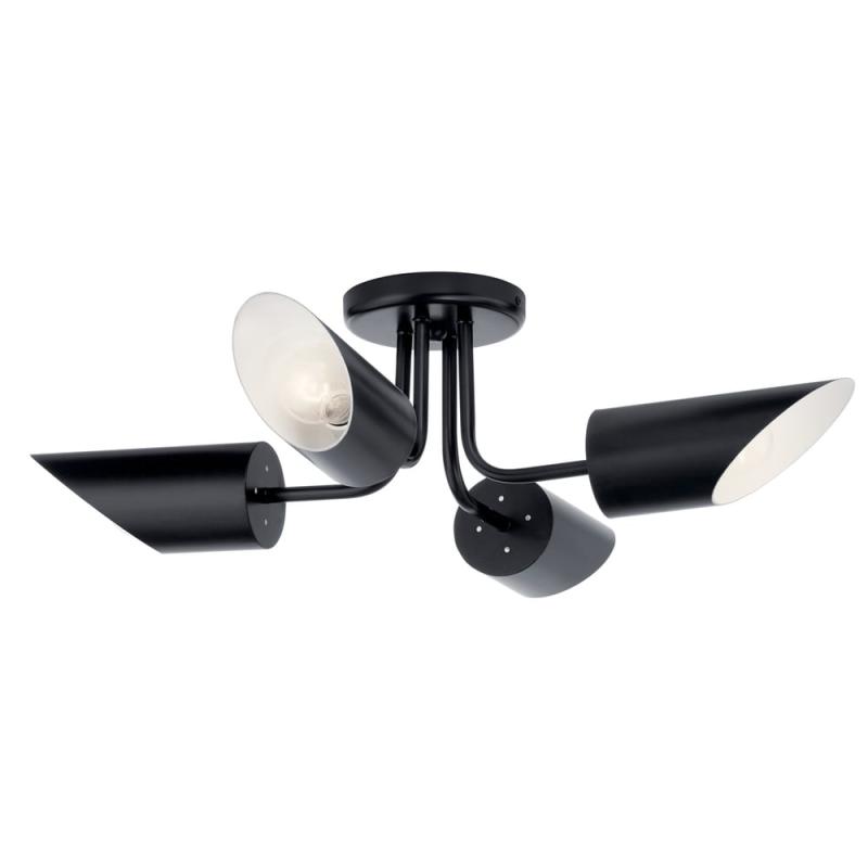 Lighting Trentino 4-Light Semi Flush Mount Ceiling Light Black  |   Semi-Flush Mount Ceiling Lights Ceiling Lighting Semi-Flush Mount Ceiling Lights