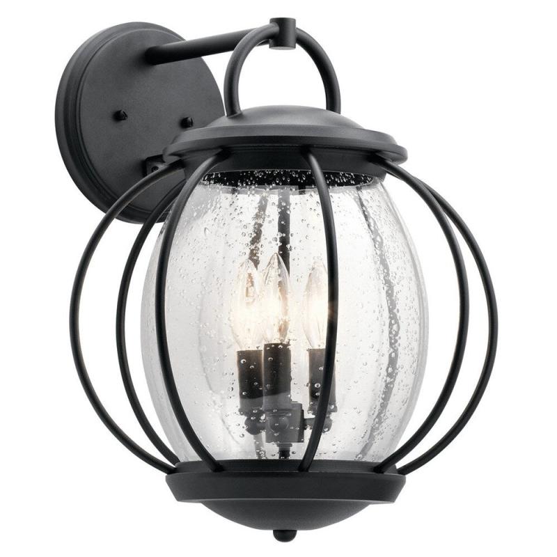 Lighting Vandalia Collection 3-light Textured Black Outdoor Wall Lantern  |   Outdoor Wall Lighting Wall Lighting Outdoor Wall Lighting