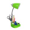 Limelights Gooseneck Organizer Desk Lamp w/ Holder & Charger, Green  |   Desk Lamps Desk Lamps Desk Lamps