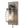 Limoux Rustic Mason Jar Wall Sconce Hanging Wall Light, Plug-in  |   Step Lights Step Lights Step Lights