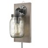 Limoux Rustic Mason Jar Wall Sconce Hanging Wall Light, Plug-in  |   Step Lights Step Lights Step Lights