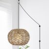 Lucas 1-Light Farmhouse Coastal 180″ Cord Plug-In or Hardwired LED Pendant  |   Kitchen Lighting Kitchen Lighting Black/Brown/Light Brown