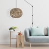 Lucas 1-Light Farmhouse Coastal 180″ Cord Plug-In or Hardwired LED Pendant  |   Kitchen Lighting Kitchen Lighting Black/Brown/Light Brown