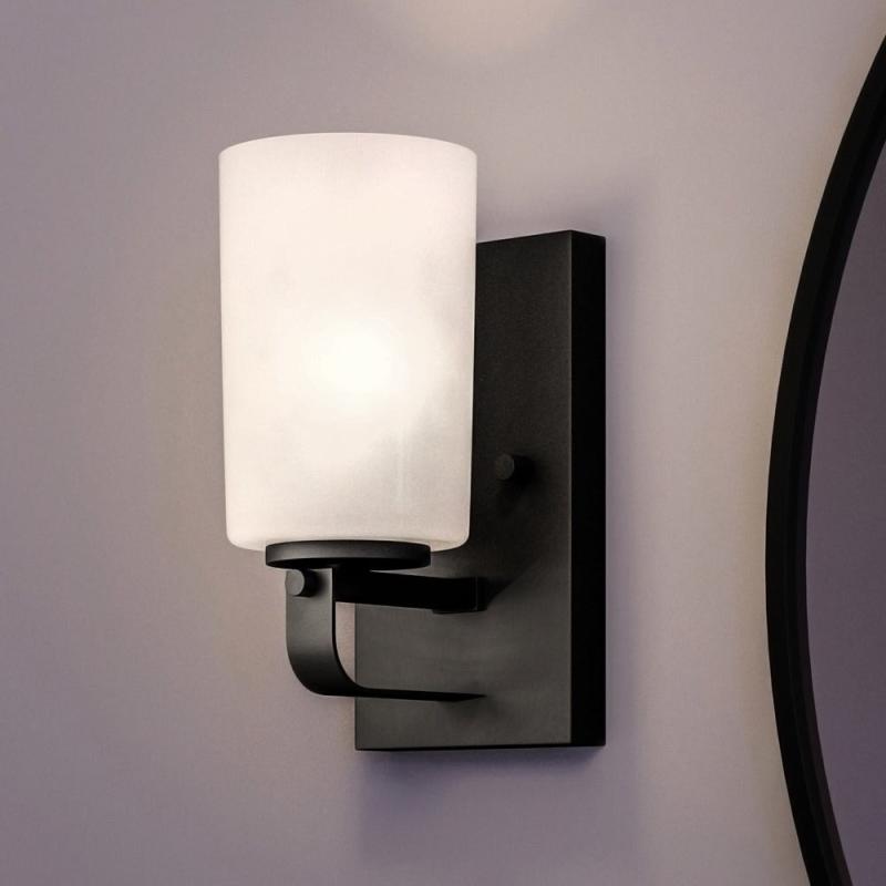 Luxury Modern Wall Sconce, 8″H x 4.5″W, with Modern Farmhouse Style, Midnight Black, BWP4112 – 8  |   Wall Sconces Wall Lighting Wall Sconces