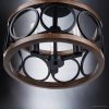 Luxury New-Traditional Ceiling Light, 13H x 16W, with Old-World Style, Matte Black and Brown Wood, BWB2131  |   Semi-Flush Mount Ceiling Lights Ceiling Lighting Matte Black And Brown Wood