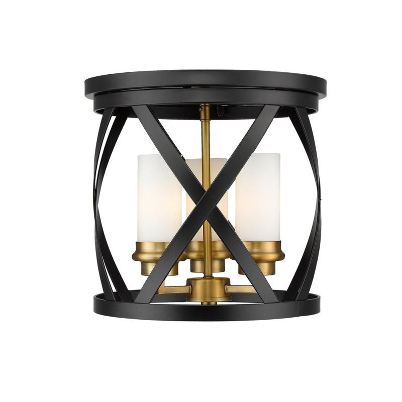 Malcalester 3 Light Flush Mount – Matte Black + Olde Brass  |   Flush Mount Wall Lights Flush Mount Wall Lights Flush Mount Wall Lights