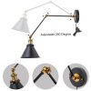 Malryn Set of 2 Modern Adjustable Swing Arm Lights Plug-in Hardwire Wall Sconces  |   Swing Arm Lights Swing Arm Lights Black/Brushed Silver/Gold