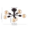 Marcel 20″ 6-Light Globe Farmhouse Modern Iron Bistro LED Semi Flush Mount, Oil Rubbed Bronze  |   Semi-Flush Mount Ceiling Lights Ceiling Lighting Oil Rubbed Bronze