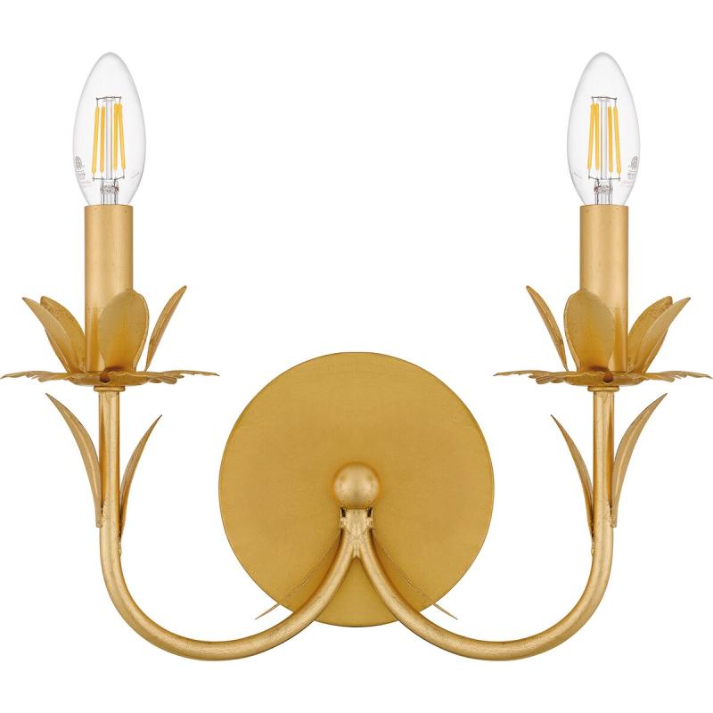 Maria 2-Light Gold Leaf Wall Sconce  |   Wall Sconces Wall Lighting Gold Leaf