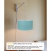 MAST Plug-In Wall Mount Pendant, 1 Light White Cord/Arm, Blue  |   Swing Arm Lights Swing Arm Lights Swing Arm Lights