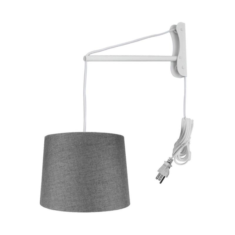 MAST Plug-In Wall Mount Pendant, 1 Light White Cord/Arm, Granite Gray  |   Swing Arm Lights Swing Arm Lights Granite Gray