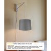 MAST Plug-In Wall Mount Pendant, 1 Light White Cord/Arm, Granite Gray  |   Swing Arm Lights Swing Arm Lights Granite Gray