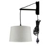 MAST Plug-In Wall Mount Pendant, 1 Light White Cord/Arm, Oatmeal  |   Swing Arm Lights Swing Arm Lights Swing Arm Lights