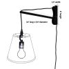 MAST Plug-In Wall Mount Pendant, 1 Light White Cord/Arm, Oatmeal  |   Swing Arm Lights Swing Arm Lights Swing Arm Lights