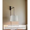 MAST Plug-In Wall Mount Pendant, 1 Light White Cord/Arm, Oatmeal  |   Swing Arm Lights Swing Arm Lights Swing Arm Lights