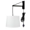 MAST Plug-In Wall Mount Pendant, 1 Light White Cord/Arm, White  |   Swing Arm Lights Swing Arm Lights Swing Arm Lights