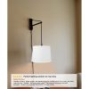 MAST Plug-In Wall Mount Pendant, 1 Light White Cord/Arm, White  |   Swing Arm Lights Swing Arm Lights Swing Arm Lights