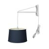 MAST Plug-In Wall Mount Pendant, 2 Light White Cord/Arm, Textured Blue  |   Swing Arm Lights Swing Arm Lights Swing Arm Lights