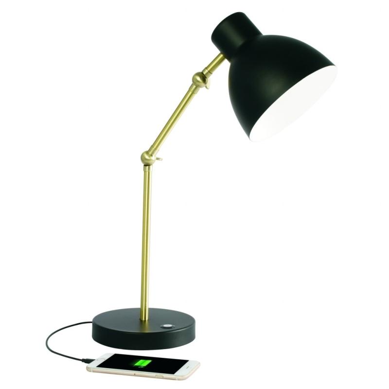 Matte Black and Gold Mod LED Adjustable Desk Lamp  |   Desk Lamps Desk Lamps Black