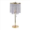 Metal Stalk Design Table Lamp with Hanging Crystals Shade, Gold – 20.25 H x 8 W x 8 L Inches  |   Desk Lamps Desk Lamps Desk Lamps