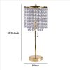 Metal Stalk Design Table Lamp with Hanging Crystals Shade, Gold – 20.25 H x 8 W x 8 L Inches  |   Desk Lamps Desk Lamps Desk Lamps