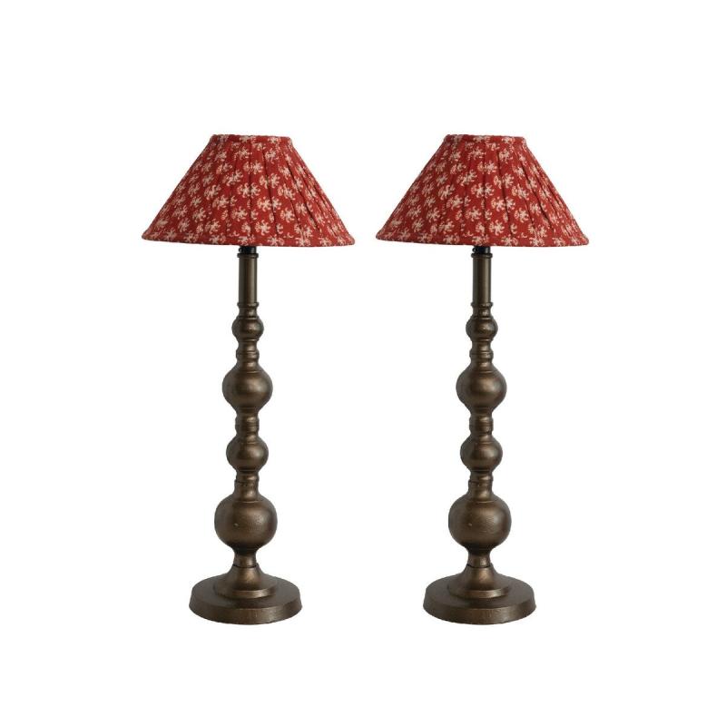 Metal Table Lamp with Patterned Shade – 11.8″L x 11.8″W x 23.0″H  |   Desk Lamps Desk Lamps Desk Lamps