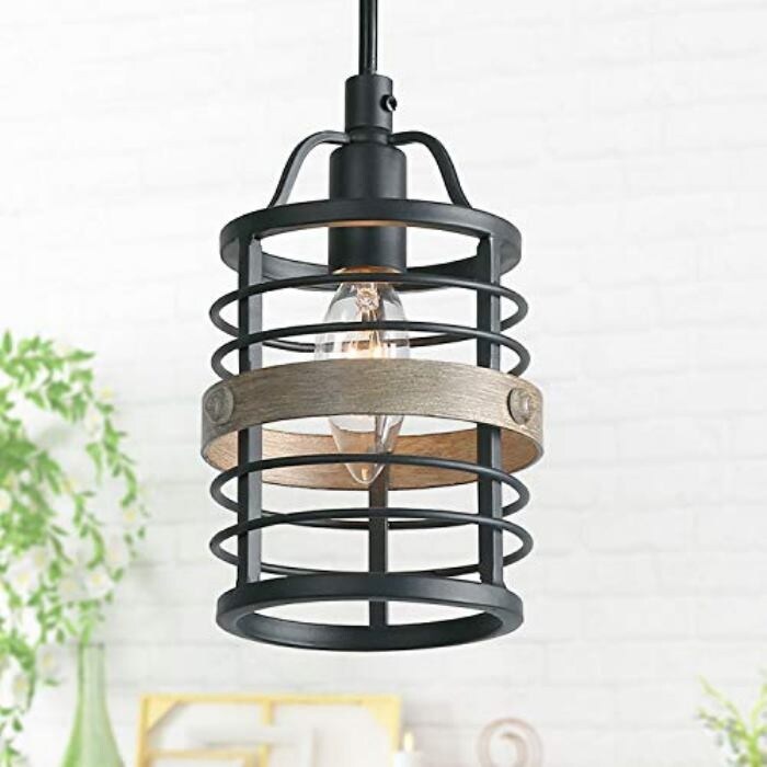 Mini cage wood pendant light fixture  |   Kitchen Lighting Kitchen Lighting Kitchen Lighting