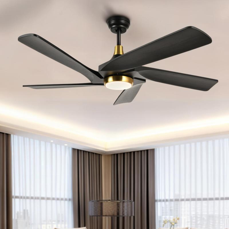 Moasis 52″ Modern Remote Control Ceiling Fan with Lights and 5 Solid Wood Blades  |   Ceiling Fans Ceiling Fans Ceiling Fans