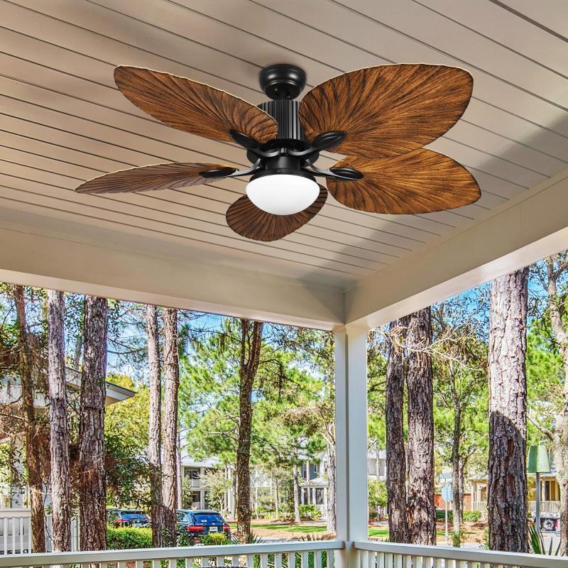 Moasis 52″ Palm Leaf Ceiling Fan with Light Tropical Style with Remote  |   Ceiling Fans Ceiling Fans Ceiling Fans