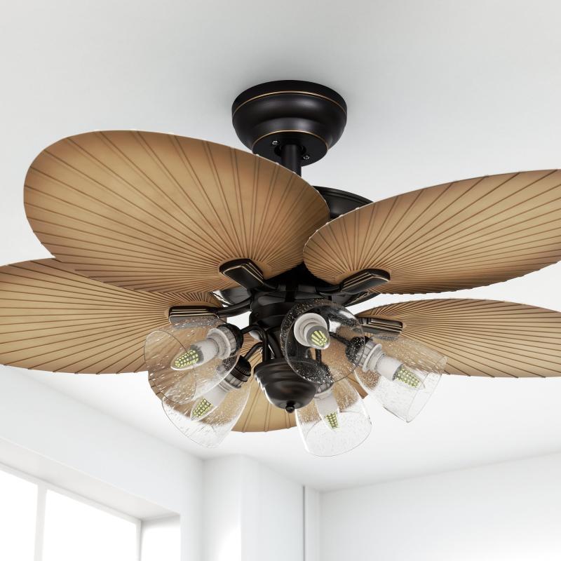 Moasis 52″ Tropical Ceiling Fans with Light 5-Blade Palm Leaf  |   Ceiling Fans Ceiling Fans Ceiling Fans