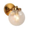 Modern 1-Light Gold Vantity Light Globe Glass Wall Sconces – W 5″ x D 7.5″ x H 8.7″  |   Bathroom Lighting Bathroom Lighting Bathroom Lighting