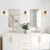 Modern 1-Light Gold Vantity Light Globe Glass Wall Sconces – W 5″ x D 7.5″ x H 8.7″  |   Bathroom Lighting Bathroom Lighting Bathroom Lighting