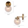 Modern 1-Light Gold Vantity Light Globe Glass Wall Sconces – W 5″ x D 7.5″ x H 8.7″  |   Bathroom Lighting Bathroom Lighting Bathroom Lighting