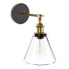 Modern 1-Light Swing Arm Wall Sconce with Cone Clear Glass Shade  |   Swing Arm Lights Swing Arm Lights Swing Arm Lights