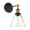 Modern 1-Light Swing Arm Wall Sconce with Cone Clear Glass Shade  |   Swing Arm Lights Swing Arm Lights Swing Arm Lights