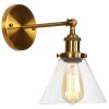 Modern 1-Light Swing Arm Wall Sconce with Cone Clear Glass Shade  |   Swing Arm Lights Swing Arm Lights Swing Arm Lights