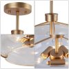 Modern 3-Light Gold Bowl Semi-flush Mount Ceiling Lights with Clear Glass – 12″ D x 11.5″ H  |   Semi-Flush Mount Ceiling Lights Ceiling Lighting Semi-Flush Mount Ceiling Lights