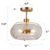 Modern 3-Light Gold Bowl Semi-flush Mount Ceiling Lights with Clear Glass – 12″ D x 11.5″ H  |   Semi-Flush Mount Ceiling Lights Ceiling Lighting Semi-Flush Mount Ceiling Lights