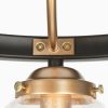 Modern Farmhouse 3-Light Black Gold Semi-Flush Mount Glass Ceiling Light – 14.5″ D x 12″ H  |   Semi-Flush Mount Ceiling Lights Ceiling Lighting Semi-Flush Mount Ceiling Lights