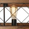 Modern Farmhouse 5-Light Wood Rectangle Chandelier Cage Island Lights for Dining Room – 31.6″L x 10″ W x 7.8″ H  |   Chandeliers Ceiling Lighting Chandeliers