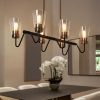 Modern Farmhouse 5/6-Light Black Gold Chandelier Seeded Glass Pendant Lights  |   Chandeliers Ceiling Lighting Chandeliers