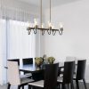 Modern Farmhouse 5/6-Light Black Gold Chandelier Seeded Glass Pendant Lights  |   Chandeliers Ceiling Lighting Chandeliers